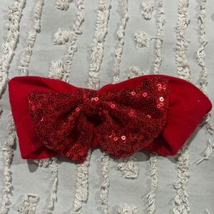 Baby Red Sequin Bow Headband